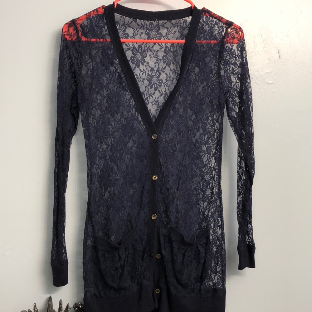 Cute Xhilaration blue lace cardigan!!